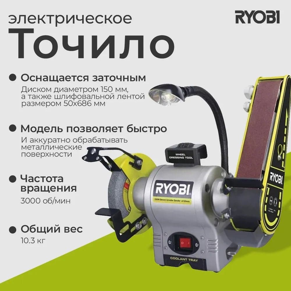Точило Ryobi RBGL250G 5133004825 — фото 2