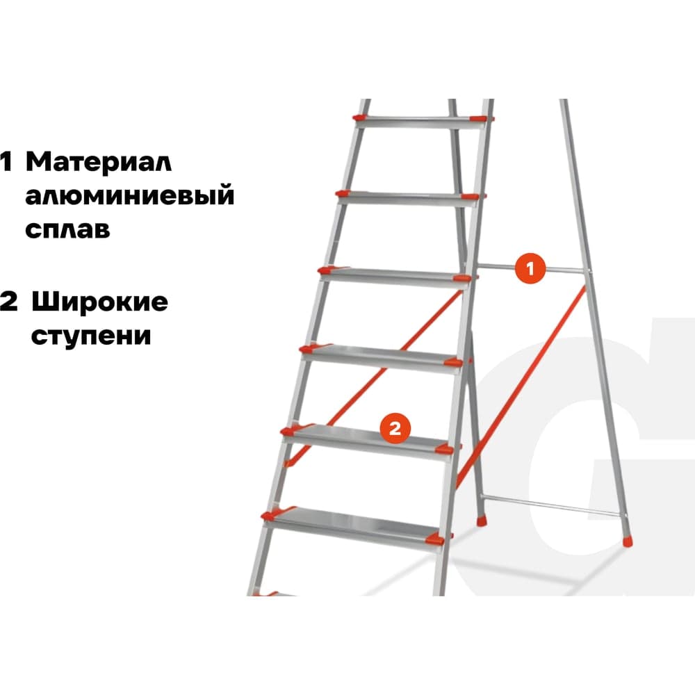 Стремянка Gigant 10 ступеней с шириной 130 мм, PROFI AAA-08 — фото 3