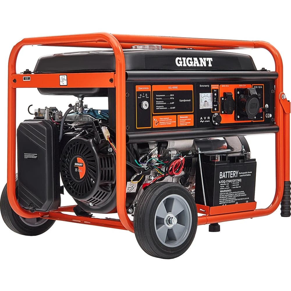 Бензиновый генератор Gigant (6,5 кВт; эл.стартер; ATS; колёса и ручки) GGL-6500E — фото 9
