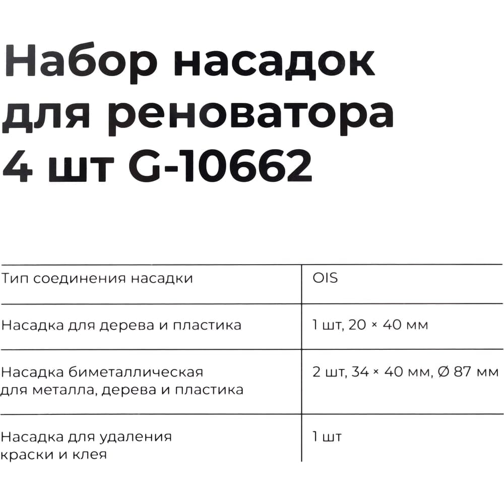 Набор насадок для реноватора Gigant 4 предмета G-10662 — фото 7