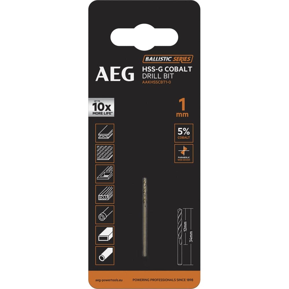 Сверло по металлу HSS-Co (1х12х34 мм) AEG AAKHSSCBT1-0 4932479321