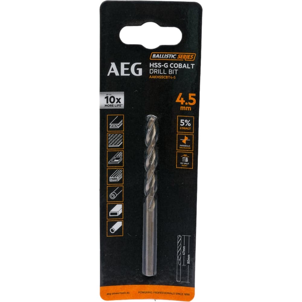 Сверло по металлу HSS-Co (4.5х47х80 мм) AEG AAKHSSCBT4-5 4932479330