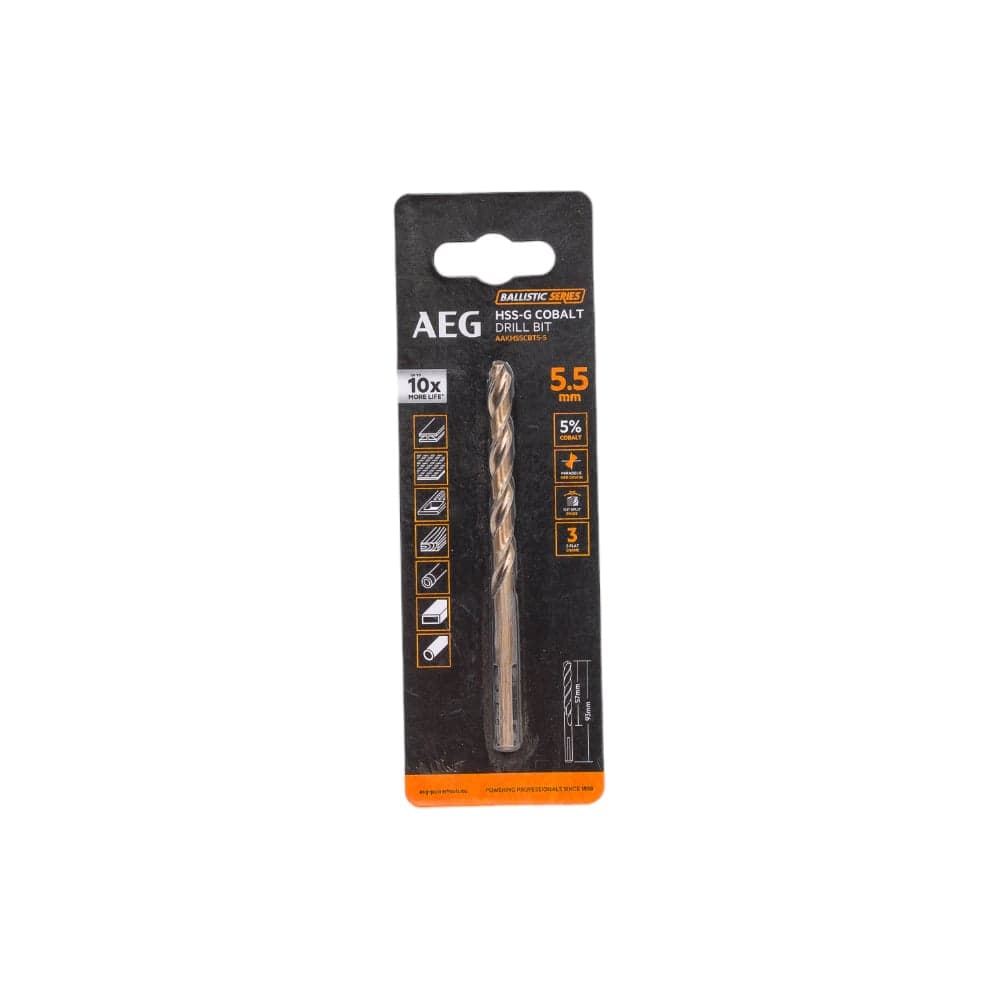 Сверло по металлу HSS-Co (5.5х57х93 мм) AEG AAKHSSCBT5-5 4932479333