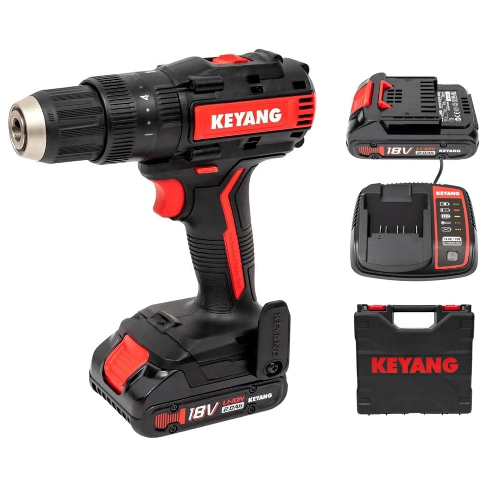 Аккумуляторная ударная дрель-шуруповерт KEYANG DM18BL-W (Set)