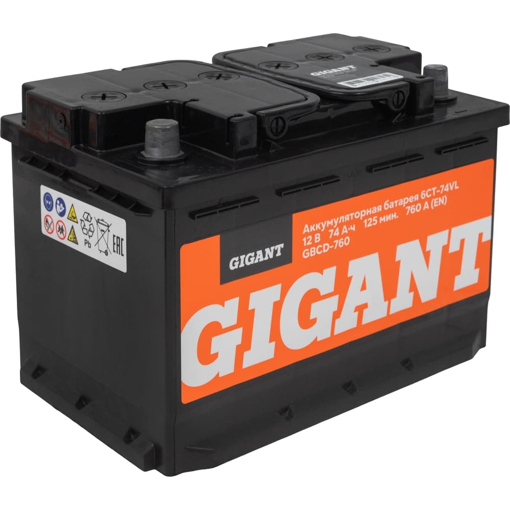 Аккумуляторная батарея GIGANT 6СТ-74VL 760 A GBCD-760 — фото 6