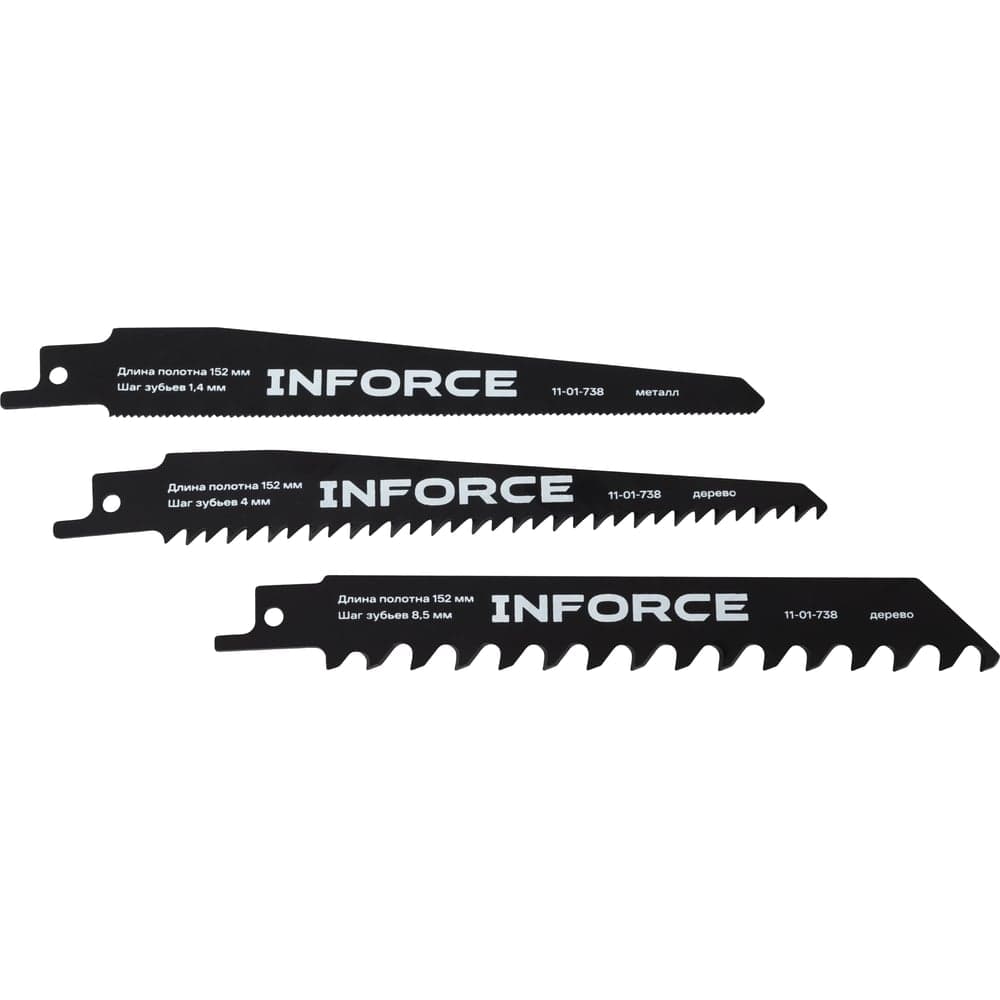 Набор полотен по дереву и металлу 152x8,5/4/1,4 мм, 3шт Inforce 11-01-738
