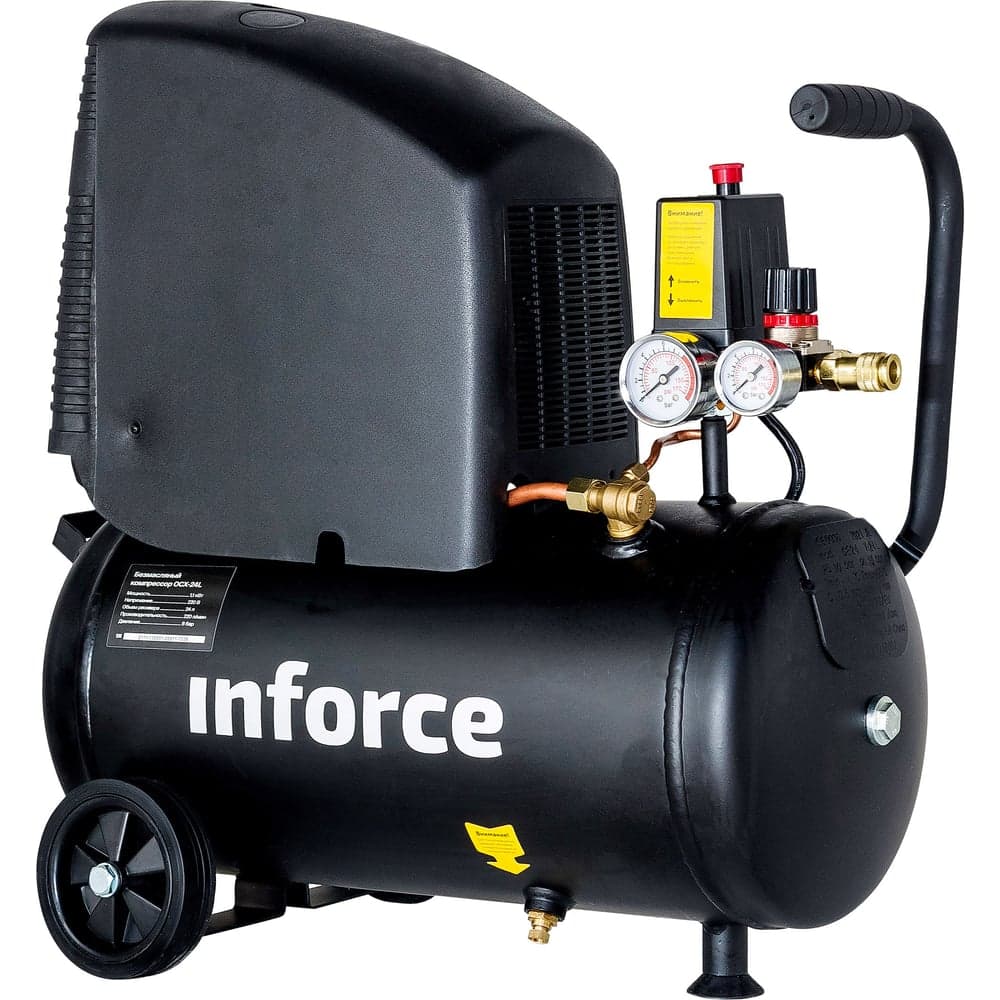 Безмасляный компрессор (24 л; 8 бар; 220 л/мин) Inforce OCX-24L 04-06-32 — фото 6