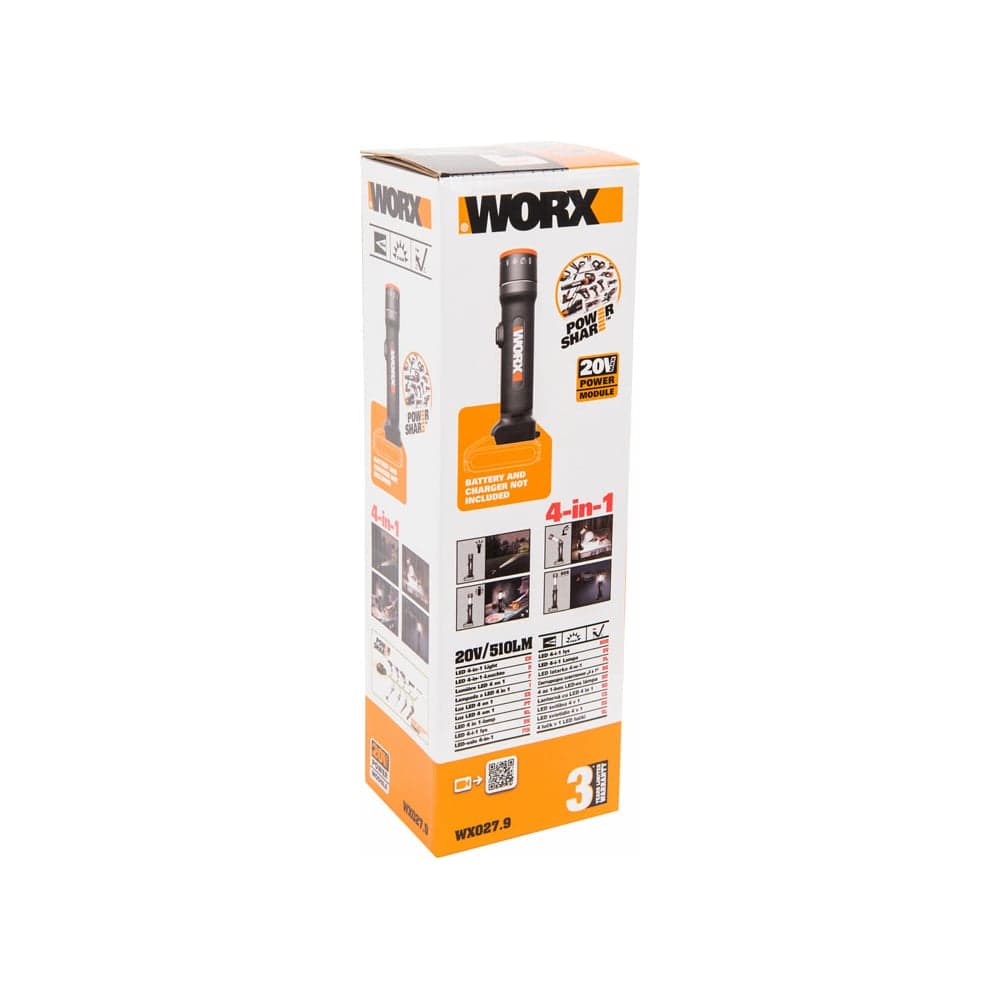 Аккумуляторный фонарь WORX 20В, без АКБ и ЗУ WX027.9 — фото 7