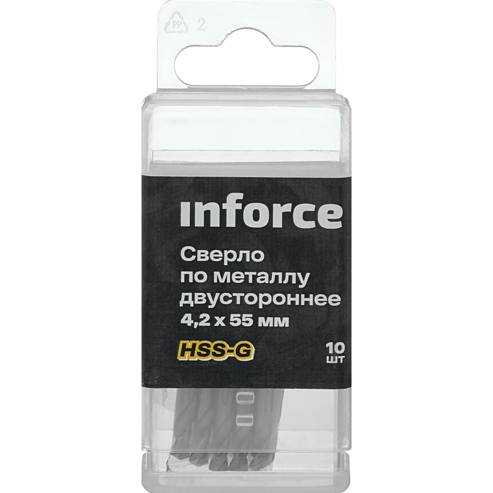 Сверло по металлу двустороннее HSS-G 4.2х55 мм, 10 штук в упаковке Inforce 11-01-724 — фото 5
