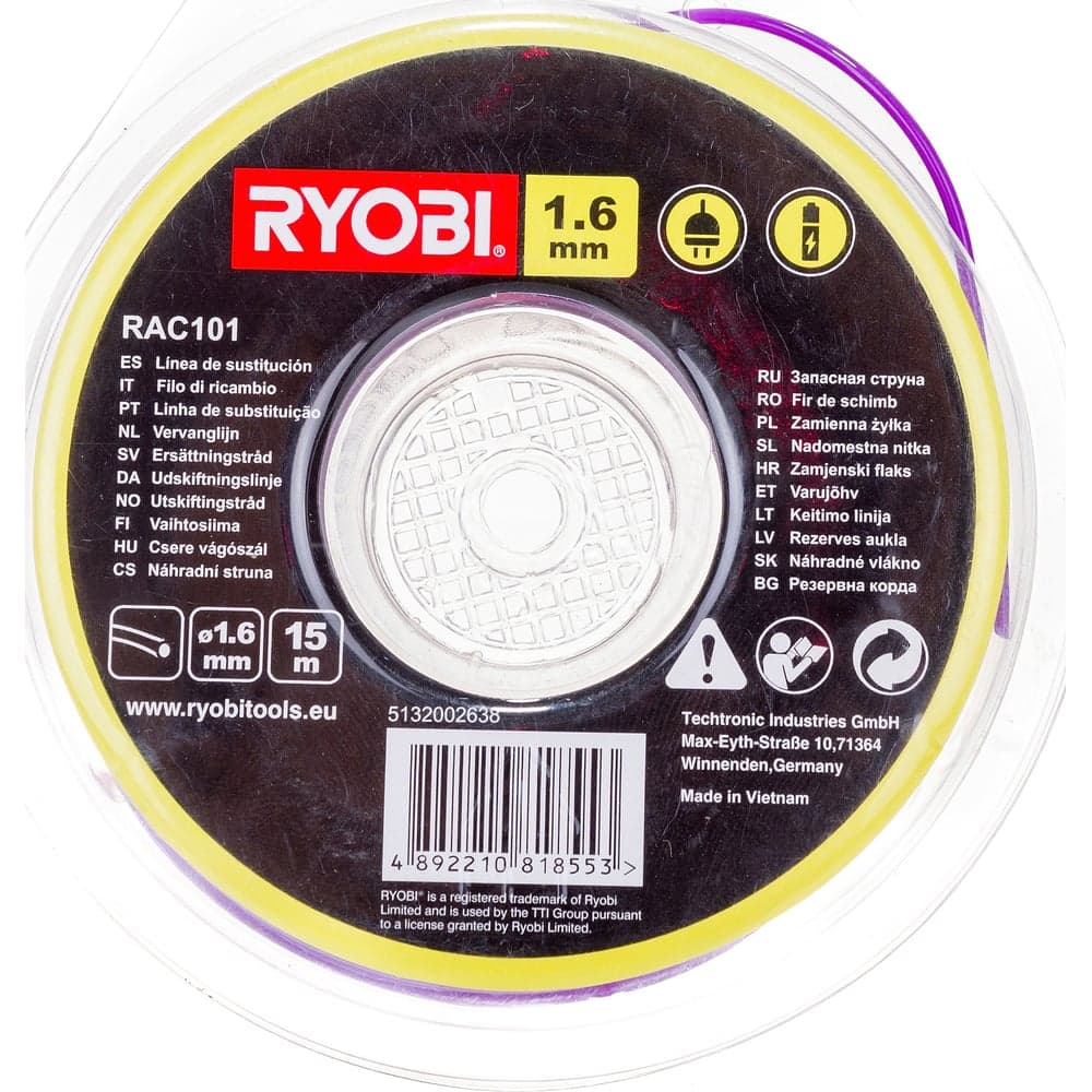 Леска для триммеров (1,6 мм; 15 м; круг) Ryobi RAC101 5132002638 — фото 9
