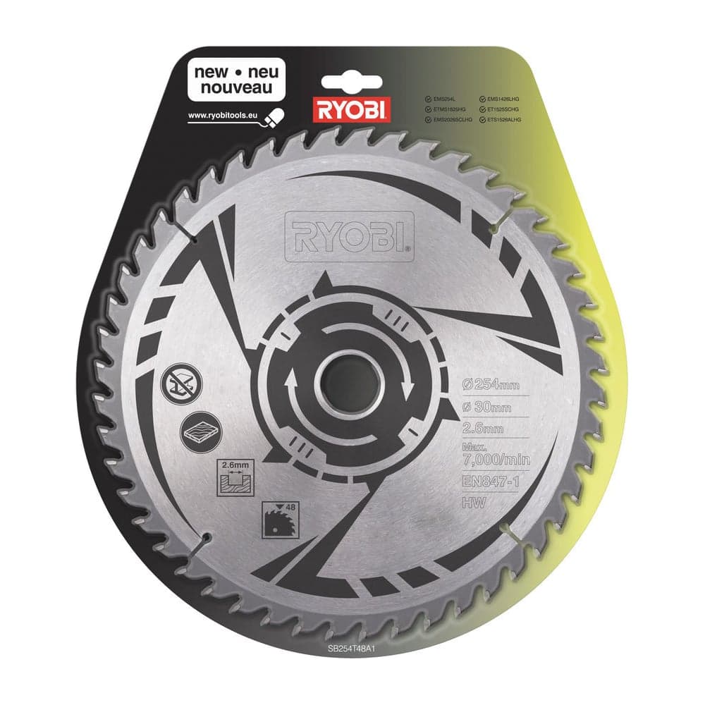 Пильный диск по дереву (254х30х2.6 мм; 48 зубьев) Ryobi SB254T48A1 5132002622 — фото 3