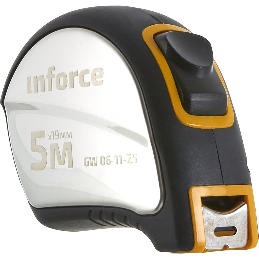 Рулетка в корпусе из нержавеющей стали с автостопом 5x19мм Inforce GW 06-11-25 — фото 1