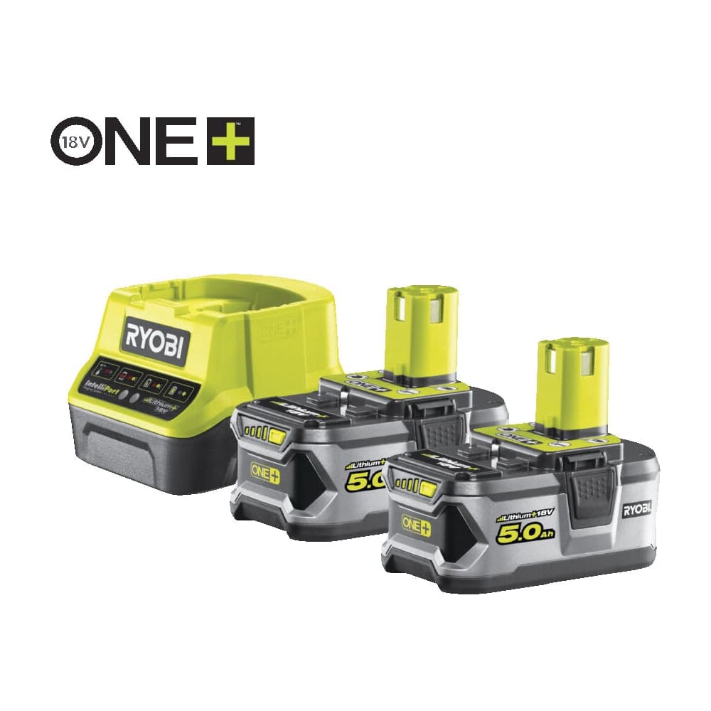 Набор Ryobi ONE+ RC18120-250 5133003364 аккумулятор (18 В; 5.0 А*ч; Li-Ion) 2 шт. и зарядное устройство RC18120 — фото 2