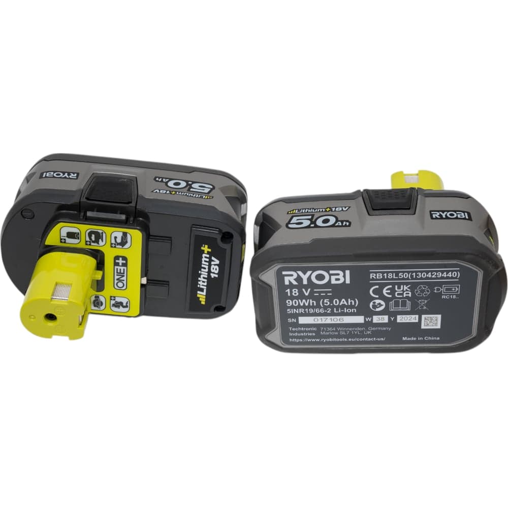 Набор Ryobi ONE+ RC18120-250 5133003364 аккумулятор (18 В; 5.0 А*ч; Li-Ion) 2 шт. и зарядное устройство RC18120 — фото 6