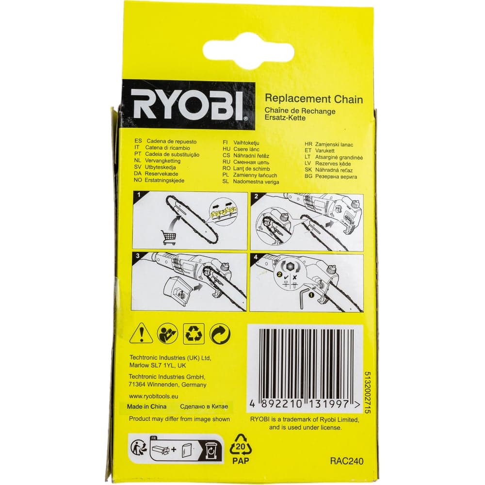 Цепь пильная для RPP755E (25 см; 1.3 мм; 3/8"; 40 зв.) RAC240 Ryobi 5132002715 — фото 3