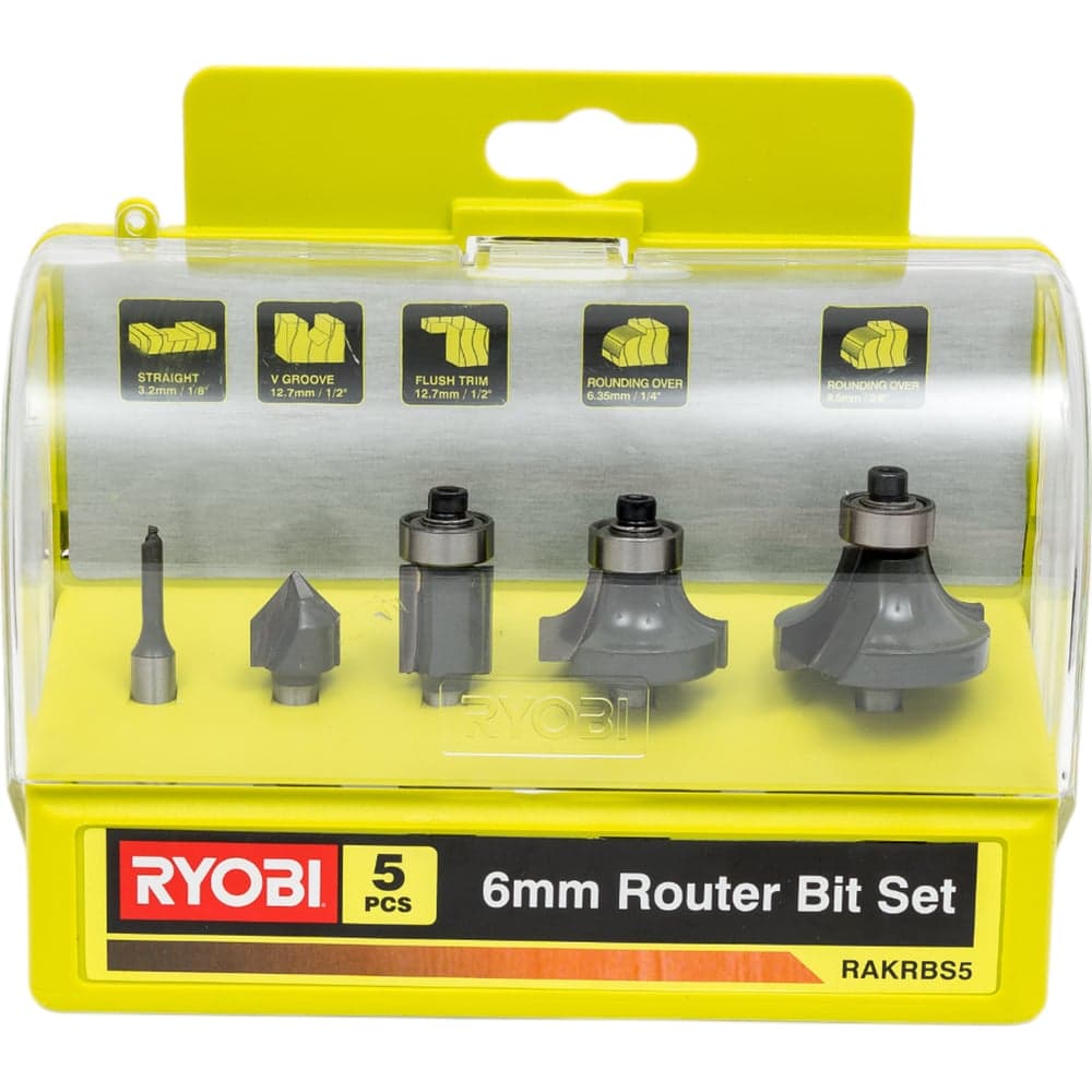 Набор фрез по дереву (5 шт; хвостовик 6 мм) Ryobi RAKRBS5 5132003828 — фото 4