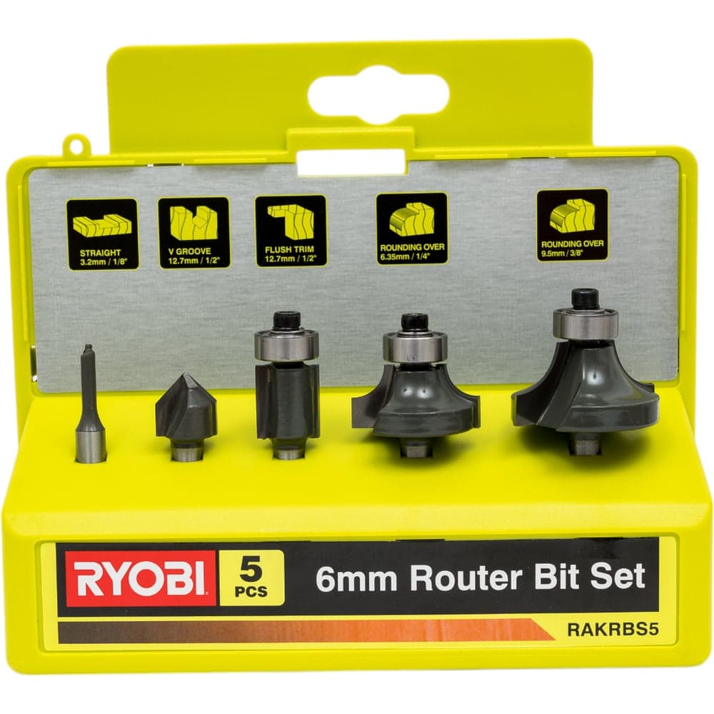 Набор фрез по дереву (5 шт; хвостовик 6 мм) Ryobi RAKRBS5 5132003828 — фото 6