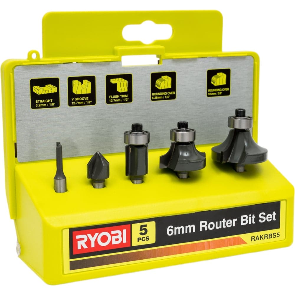 Набор фрез по дереву (5 шт; хвостовик 6 мм) Ryobi RAKRBS5 5132003828 — фото 7