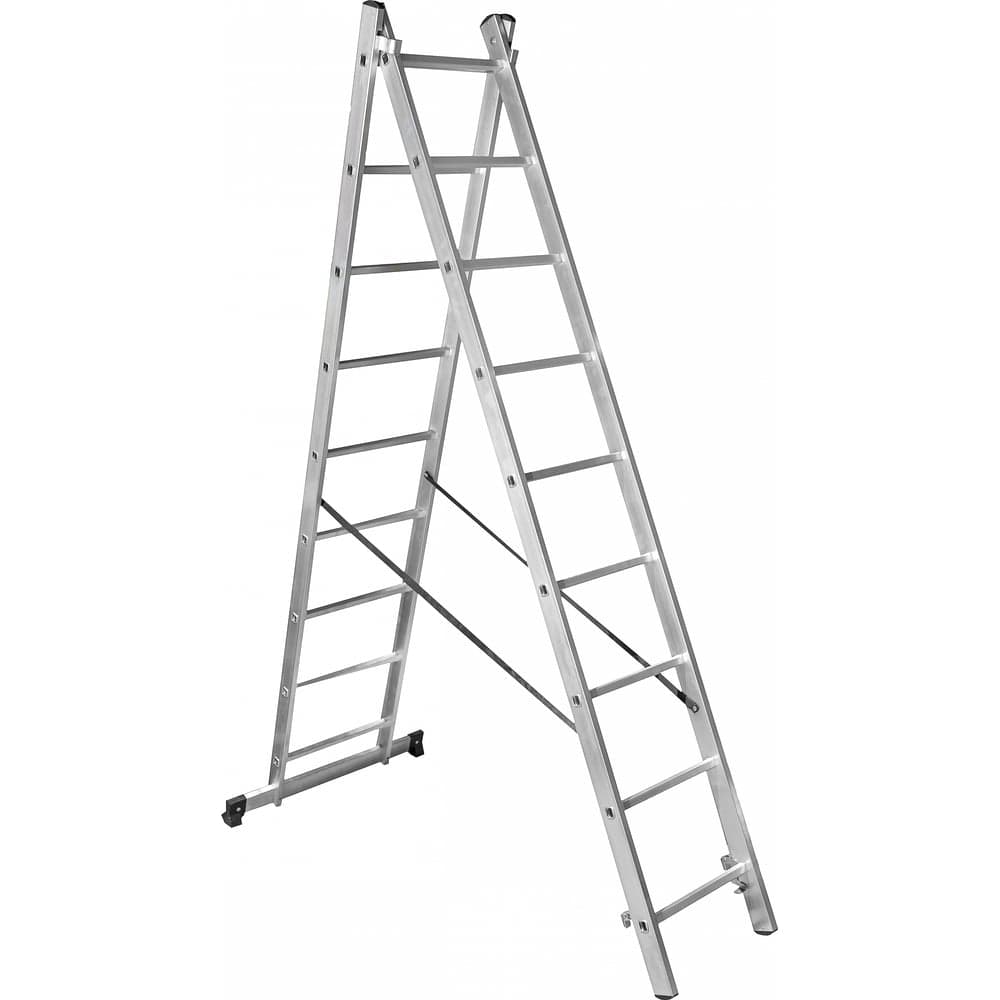 Двухсекционная лестница 9 ступеней Gigant L-02 2х9