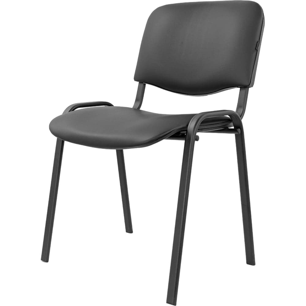 Стул офисный кожзам черный, черные ножки Gigant GCH-01 (BL)