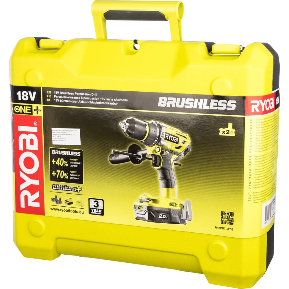 Бесщеточная ударная дрель-шуруповерт Ryobi ONE+ R18PD7-220B 5133004295 — фото 10