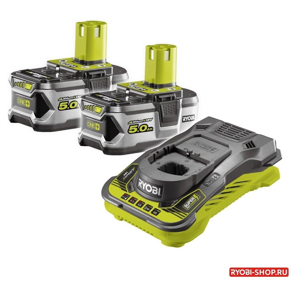 Набор Ryobi ONE+ ONE+: 2 аккумулятора 5.0Ач и зарядное устройство RC18150 RC18150-250 5133004422 — фото 2