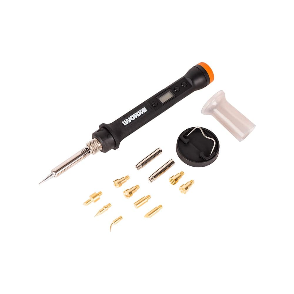 Гравировальная машинка WORX WX739.9 + Выжигатель WORX WX744.9, 20 В, 2 Ач, адаптер, ЗУ, кейс WX988 — фото 12