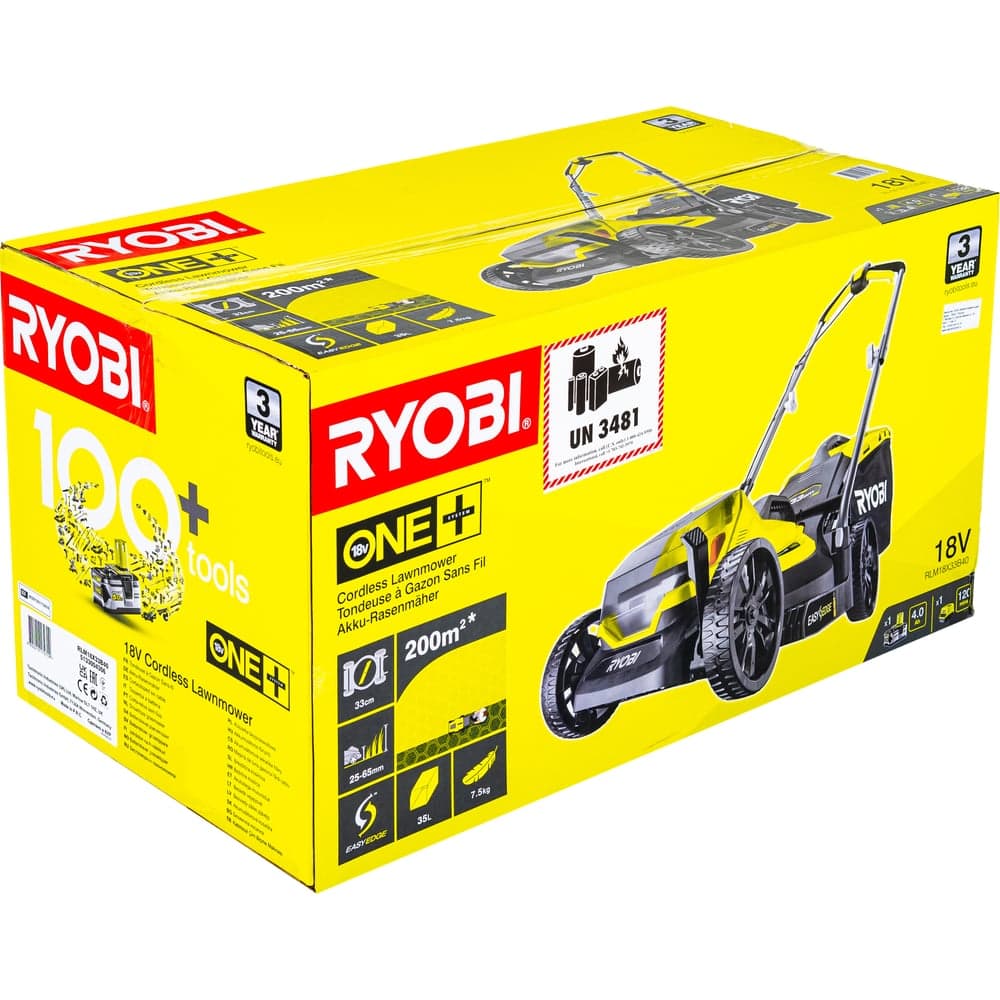 Газонокосилка Ryobi ONE+ 33cm; 1x аккумулятор 4.0Aч RLM18X33B40 5133004306 — фото 35