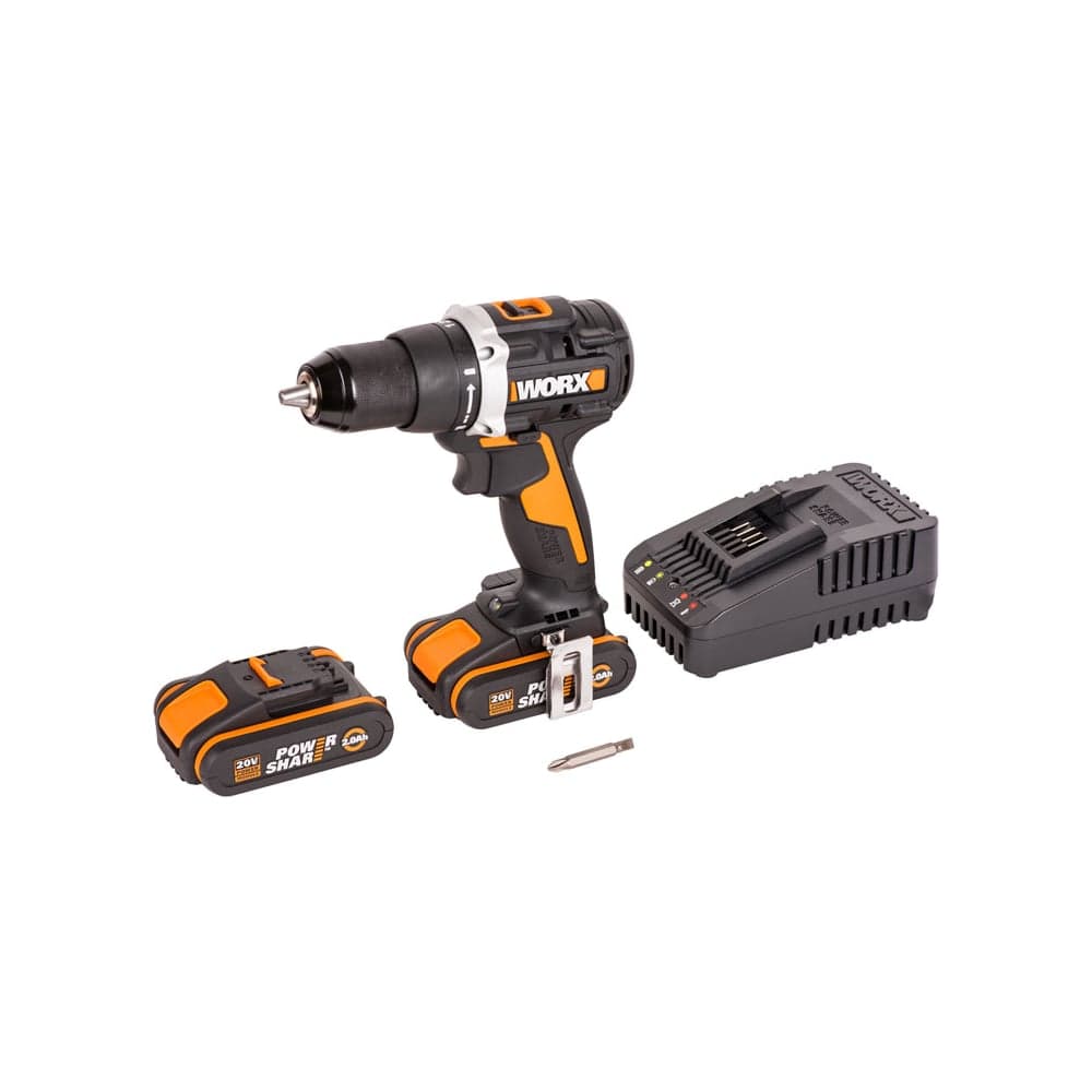 Аккумуляторная бесщёточная дрель-шуруповерт WORX 20В, 60Нм, бесщеточная, 2Ач х2, ЗУ, кейс WX102 — фото 7
