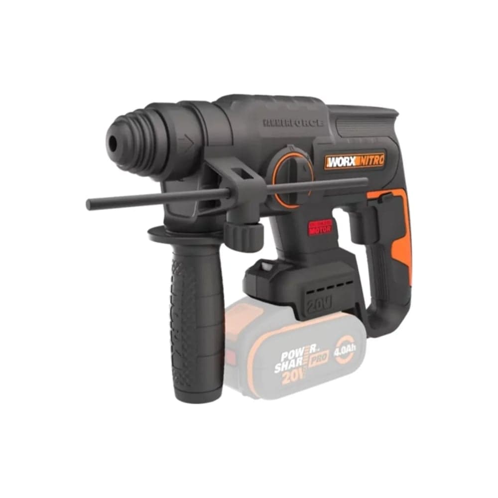Аккумуляторный бесщеточный перфоратор WORX 20В, без АКБ и ЗУ, коробка WX381.9 — фото 3