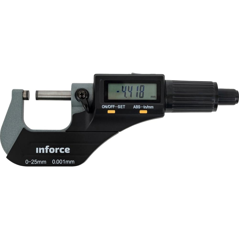 Цифровой микрометр Inforce 0-25мм/0-1"*0.001мм/0.00005" 06-11-44 — фото 2