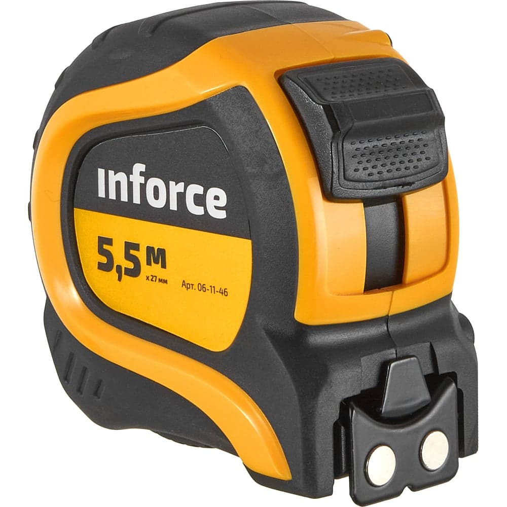 Измерительная рулетка с нейлоновой лентой и магнитным зацепом 5.5x27мм Inforce 06-11-46 — фото 1