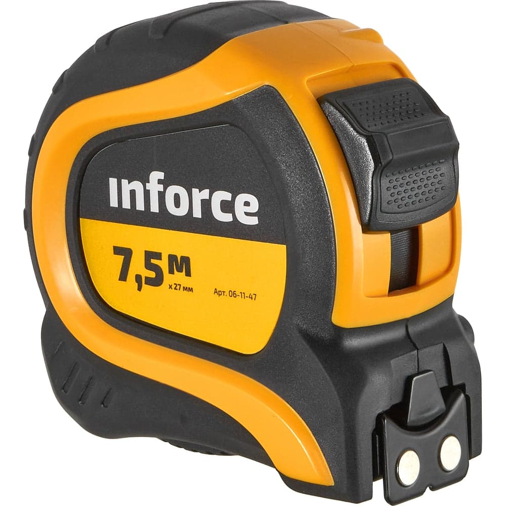 Измерительная рулетка с нейлоновой лентой и магнитным зацепом 7.5x27мм Inforce 06-11-47 — фото 1
