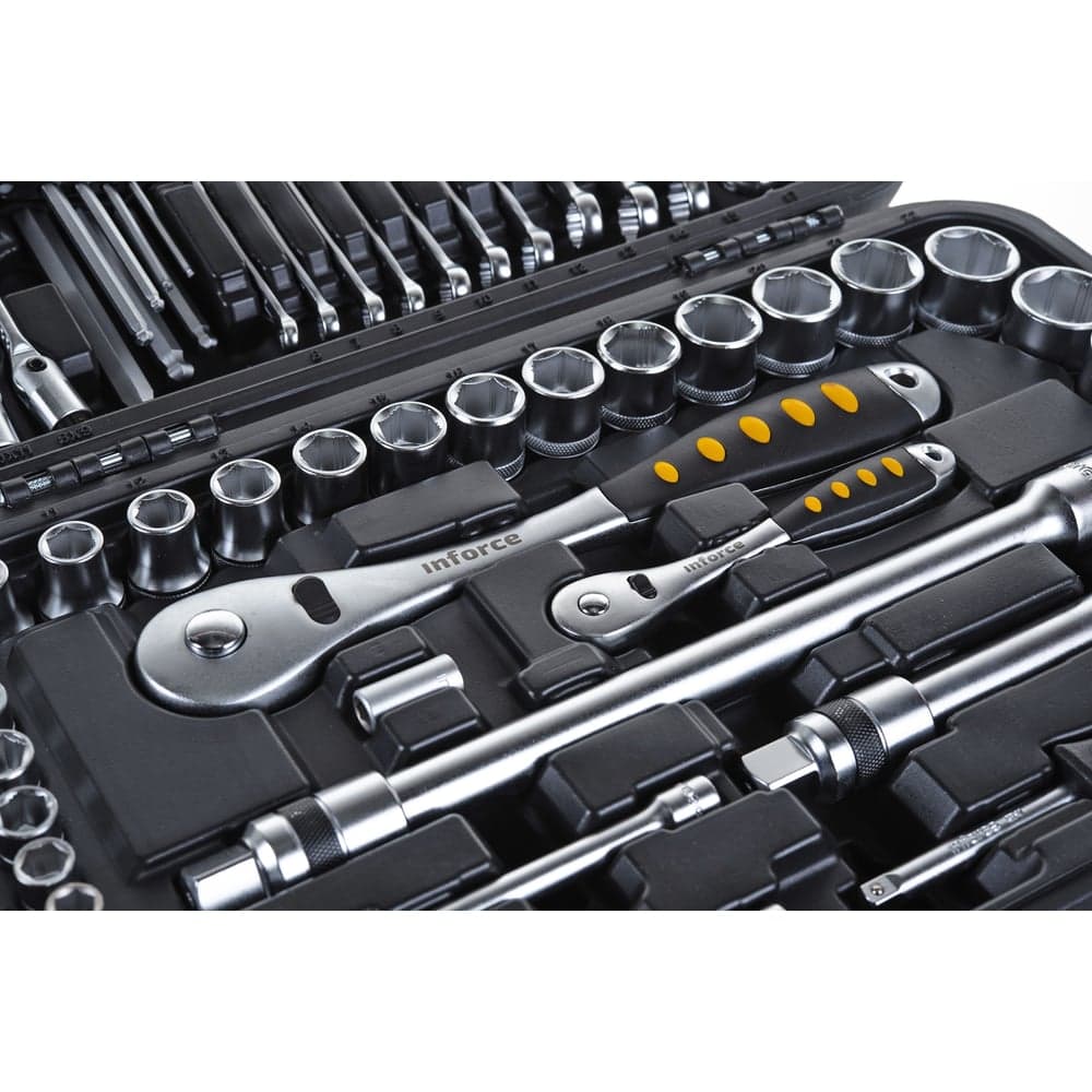 Набор инструментов Inforce 85 предметов 1/2", 1/4" Inforce, Сталь Cr-V, Профессиональный, 06-07-14 — фото 13