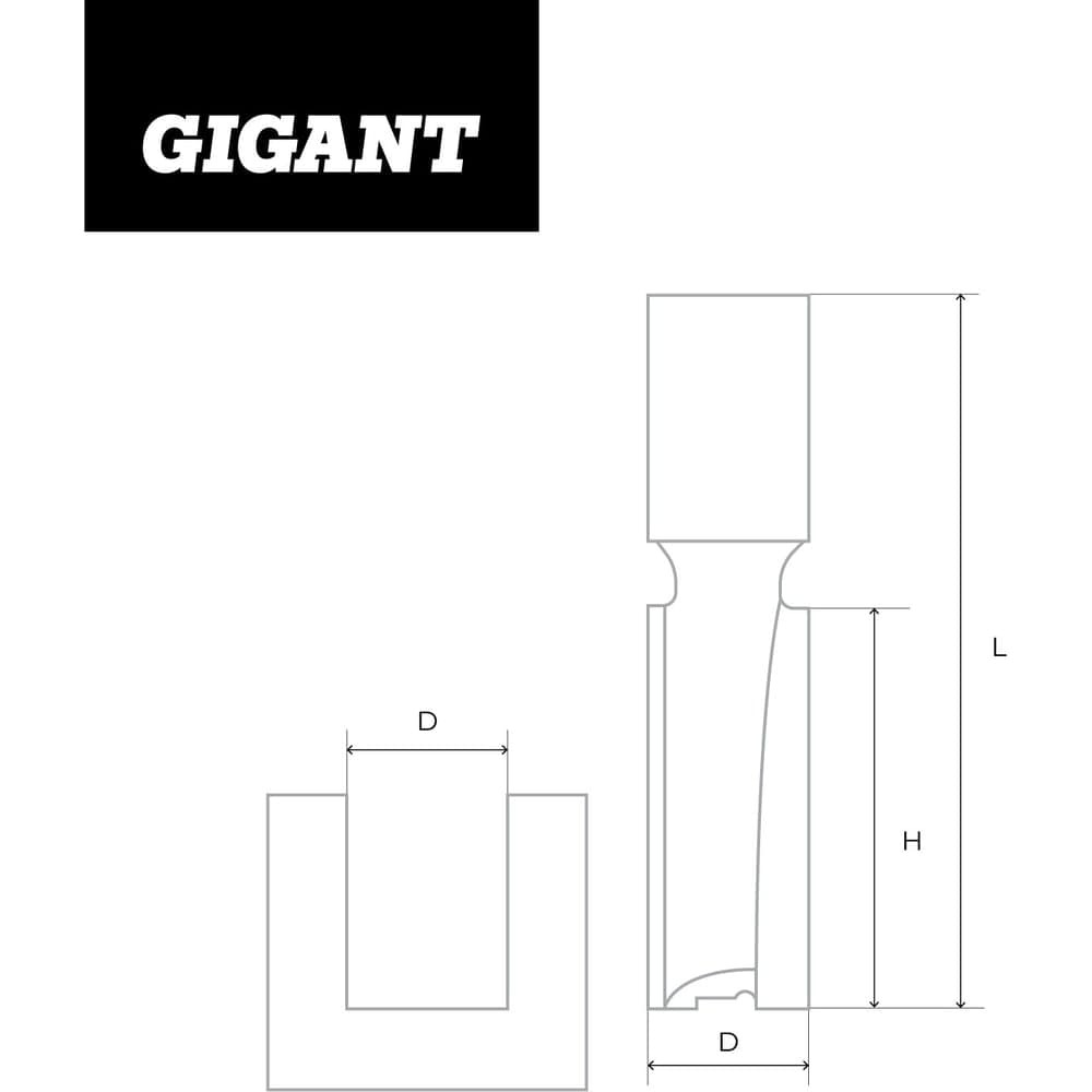 Фреза пазовая прямая D15 мм, H25 мм, хвостовик 8 мм Gigant GC-0057 — фото 6