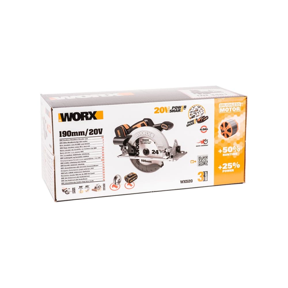 Аккумуляторная бесщеточная циркулярная пила WORX WX520 — фото 9