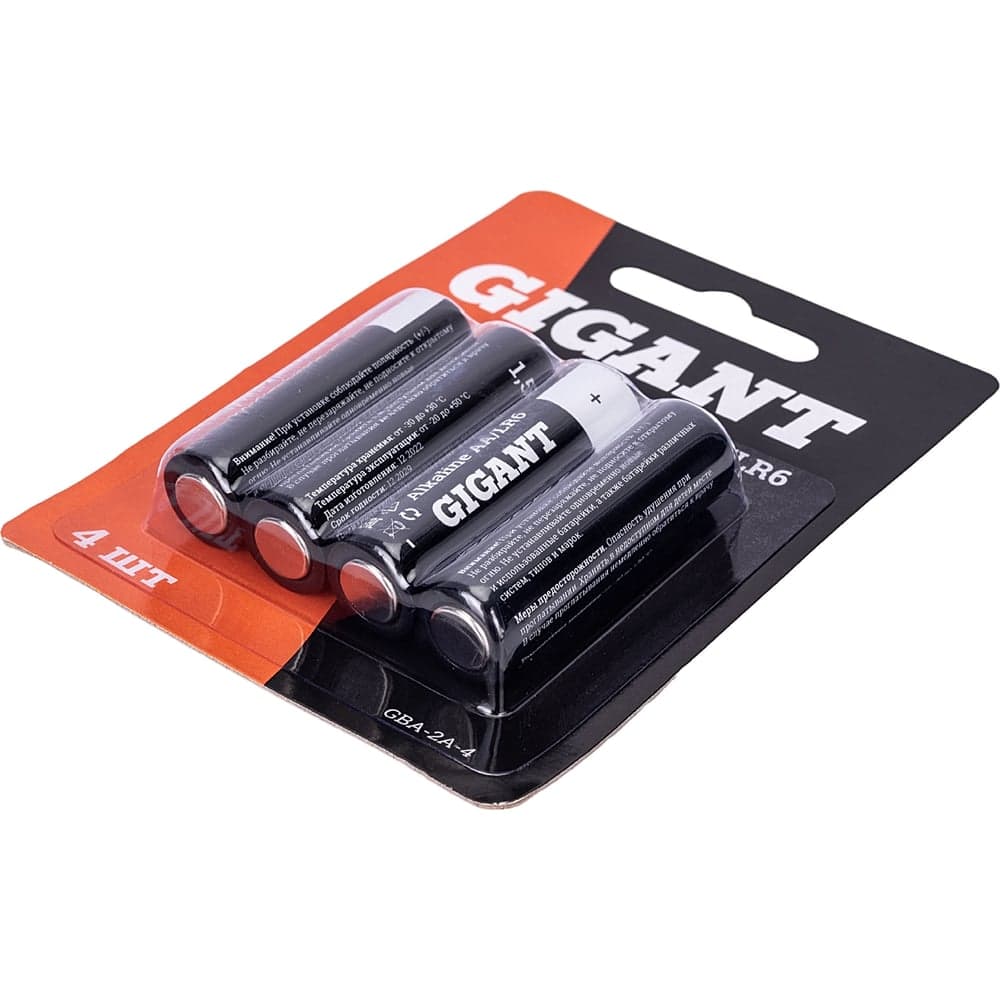 Батарейка Gigant Alkaline АА/LR6 блистер 4 шт. GBA-2A-4 — фото 4