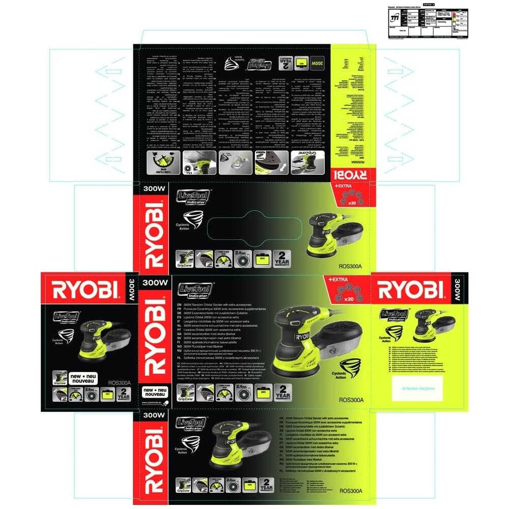 Эксцентриковая шлифмашина Ryobi ROS300A 5133001142 — фото 3
